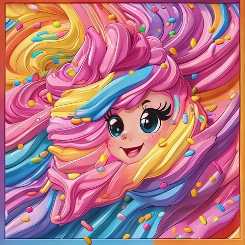 Swirled frosting with rainbow sprinkles, like the sheet cakes of better days
