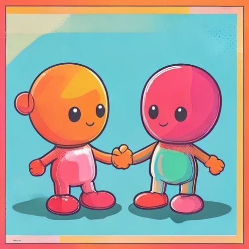 Two tiny sugar figures holding hands