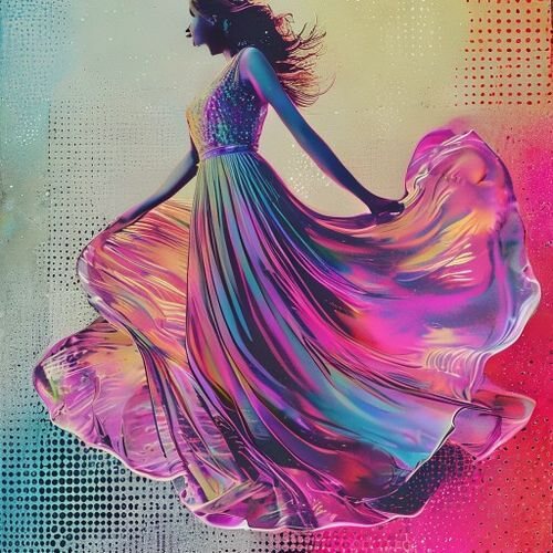 A flowing translucent dress that moves like it is underwater
