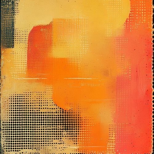 Warm mustard, burnt orange, and cream, like a vintage photograph