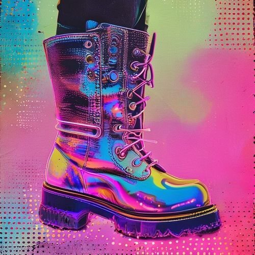 Platform boots with LED trim that pulse when I walk