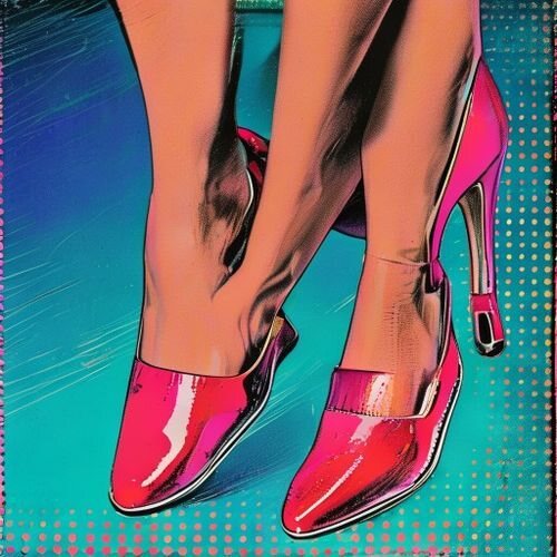 Glossy mary janes with little heels that click importantly