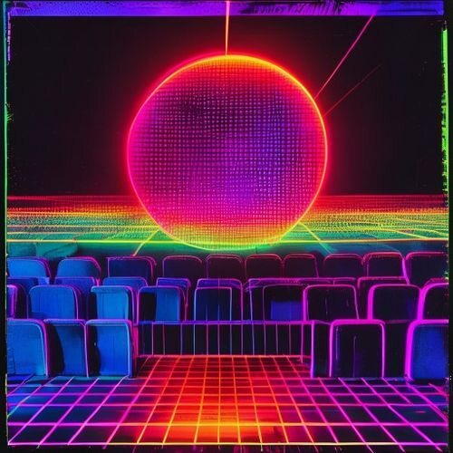 Neon everything, visible from the cheap seats