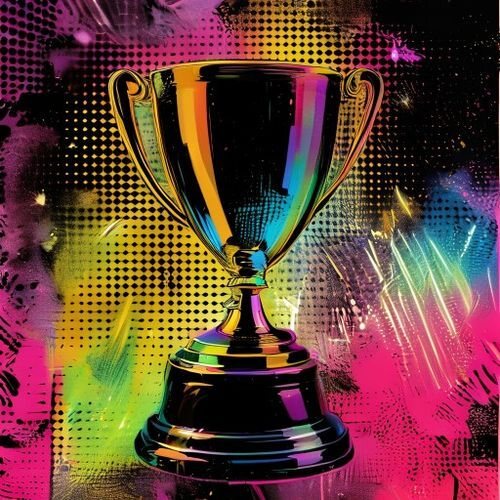 Black and gold. Winners dress like the trophy